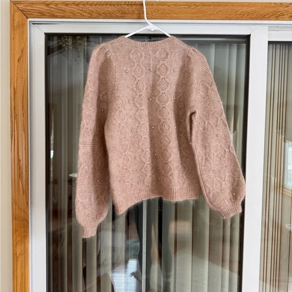 Sezane Mohair Cardigan with Pearl Accents - Picture 2 of 8